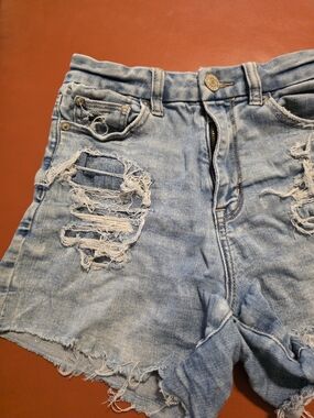 American Eagle Outfitters Light Wash Distressed Jean Shorts